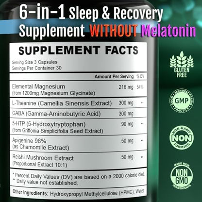 Vitality Labs melatonin free sleep supplement facts and ingredients label