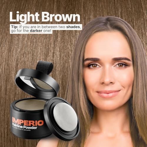 Close up of Imperio hair powder packaging and applicator