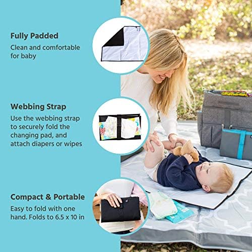 Folded J.L. Childress travel changing mat in black