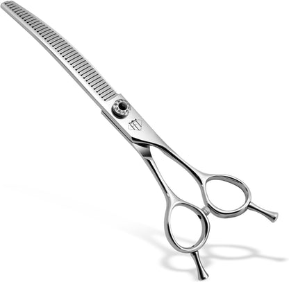 Dog Grooming Scissors: 7.0 inch Professional Pet Curved Thinning Shears Made Of Japanese 440C Advanced Stainless Steel for Dogs Cats and Other Pets - Image 11