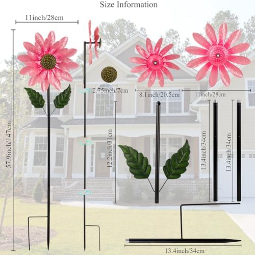 Viveta decorative garden wind sculpture with sturdy ground stake