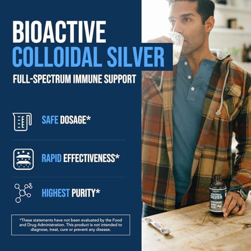 Triquetra Health Bioactive Colloidal Silver showing nutrition facts and thirty parts per million concentration label