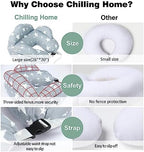 Mother using Chilling Home nursing pillow for comfortable breastfeeding support