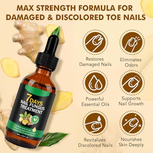 Ginger extract nail treatment benefits and features graphic