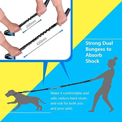 Uppetly heavy duty dog walking leash attached to a running belt for small and medium dogs