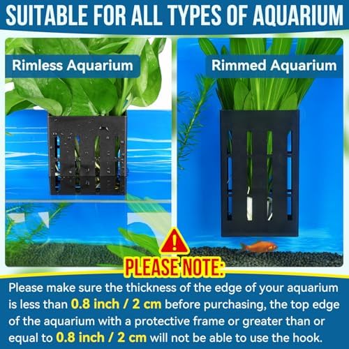 Side profile of the Borlech black ABS plastic aquascape plant cultivation basket.