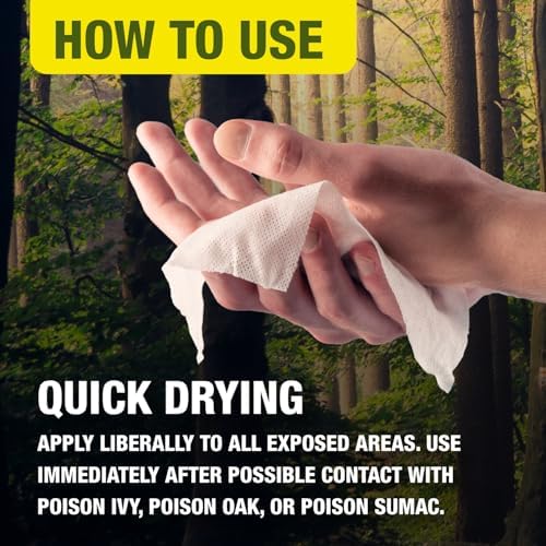 CoreTex Ivy X post contact wipes detailing instructions for removing urushiol oils