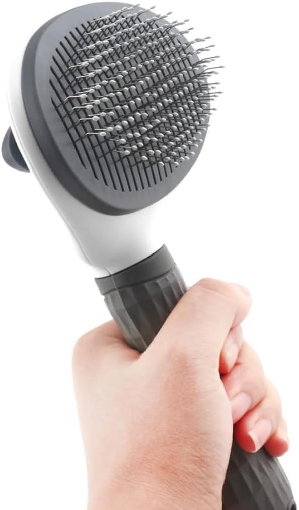 Stainless steel bristles on Flynovate pet brush for cats and dogs