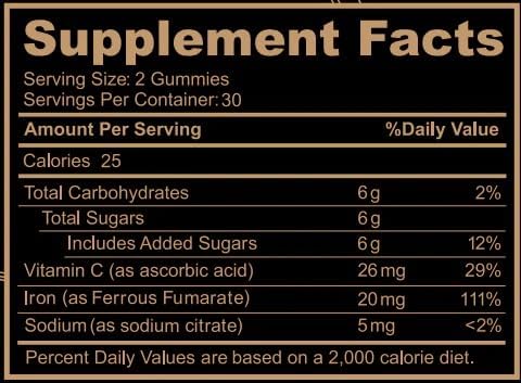 USA imported Black Girl Vitamins iron supplements for women.