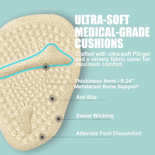 Self-adhesive black and beige shoe inserts for blister prevention.
