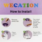 WECATION unscented pet waste refill film showing 16 feet length