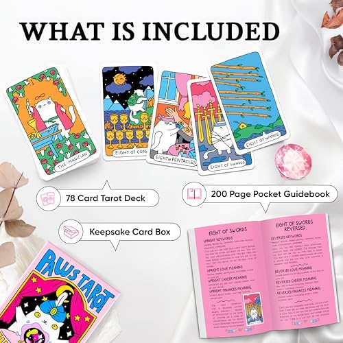 Wyspell Cat Tarot cards showing gold foil edges
