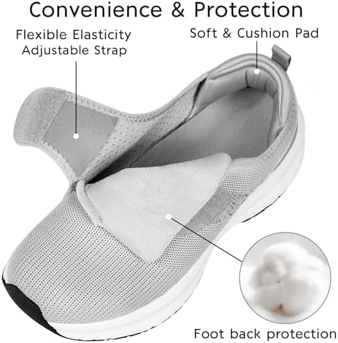 Breathable mesh upper detail on Padphri therapeutic sneakers