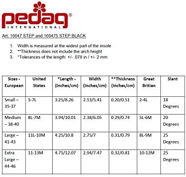 Pedag Step medium size inserts packaging highlighting authentic USA imported foot care.