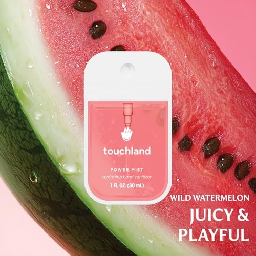 Touchland Hydrating Hand Sanitizer Spray, JUICY Trio Set (Watermelon, Peach, Berry), 1 FL. OZ. Travel Size Power Mist Sprays (Set of 3) - Image 3