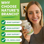 Nature's Branch fish oil bottle showing key potency highlights