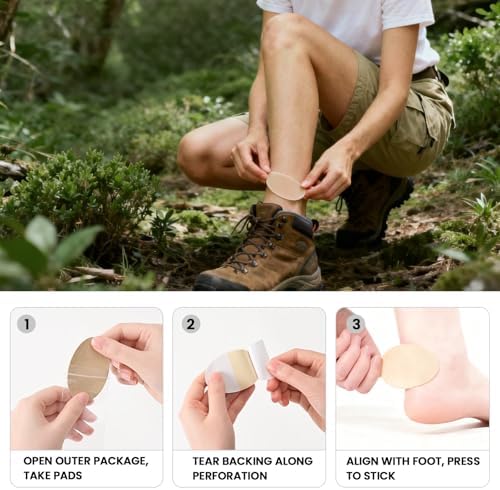 Bukihome moleskin pads being applied to a toe for hiking protection.