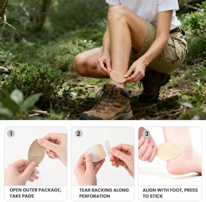 Bukihome moleskin pads being applied to a toe for hiking protection.