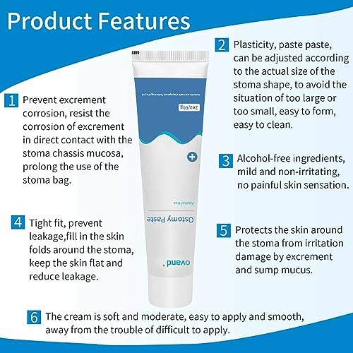 Stoma skin barrier paste application on skin contours overview