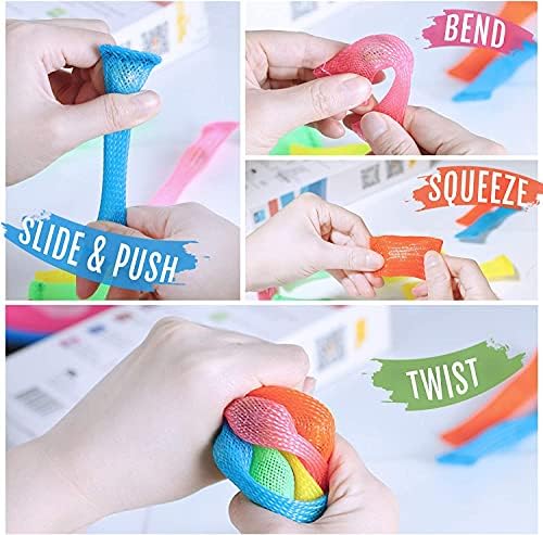 Colorful rainbow magic puzzle ball tool used for cognitive focus and problem solving.
