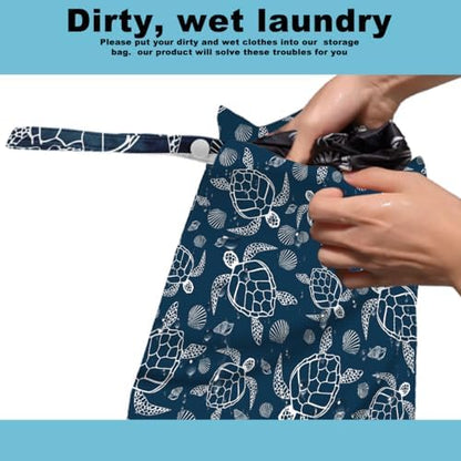 Zhamen beach and laundry storage bag with snap handle