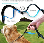 Uppetly premium nylon pet running lead with dual bungees and secure zinc alloy clips