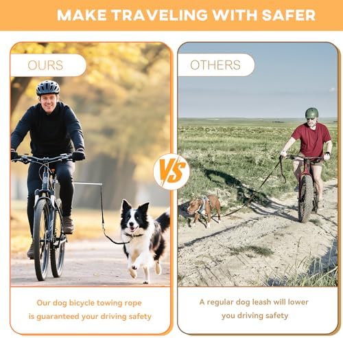 Medium and large dog cycling exercise leash attachment in black.