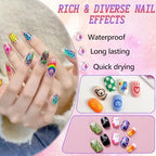Set of 12 quick-dry nail paint markers in packaging