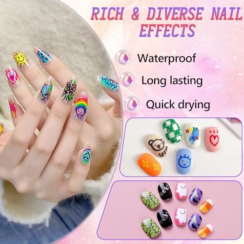 Quick dry nail polish pens in various vibrant colors