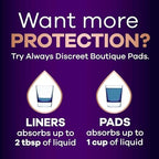 Close up of the LeakGuards feature on Always Discreet Boutique feminine liners.