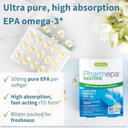 Igennus Pharmepa Restore high concentration rTG fish oil supplement packaging