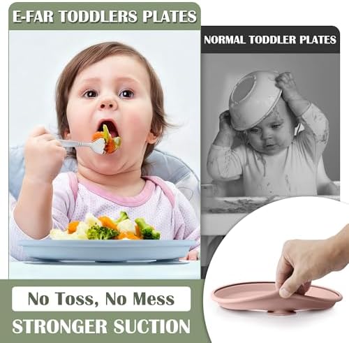 E-far toddler plates with removable silicone sleeves