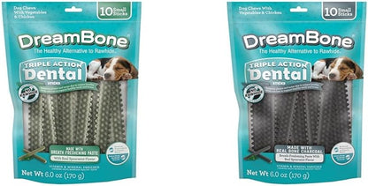 DreamBone Triple Action Dental Sticks Charcoal, 10 Count, Rawhide-Free Chews for Small and Medium Sized Dogs Freshens Breath - Image 14