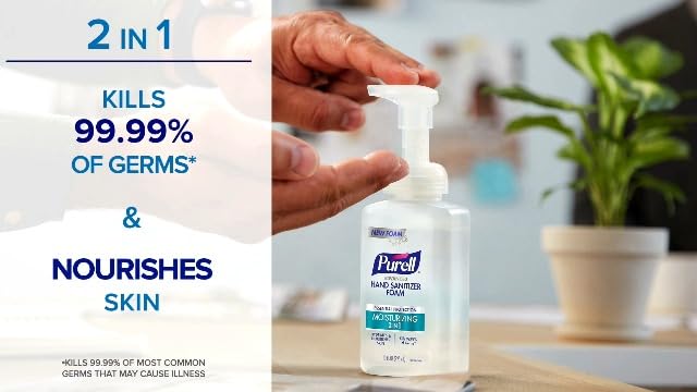 Purell Advanced Hand Sanitizer 2in1 Moisturizing Foam, Naturally Fragranced with Essential Oils, 10 oz Pump Bottle (Pack of 3), 3002-06-EC - Image 7