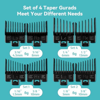Close-up view of the secure metal attachment clip on the LAVEST clipper guide comb