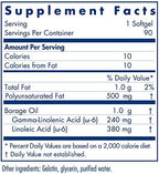 Allergy Research Group GLA Borage Oil nutritional supplement label