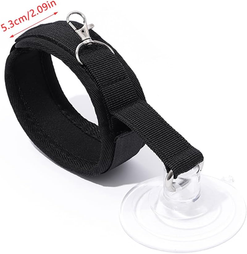 Adjustable nylon pet grooming collar with suction cup anchor