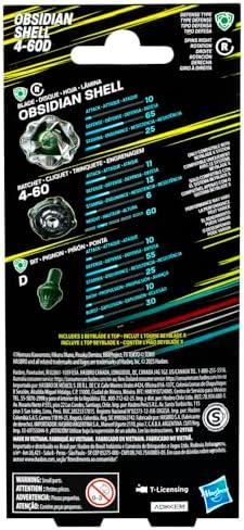 Official Beyblade X packaging for Obsidian Shell 4-60D booster pack