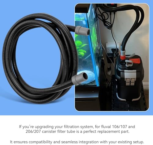 Magluv anti kink aquarium filter hose laid out at full length