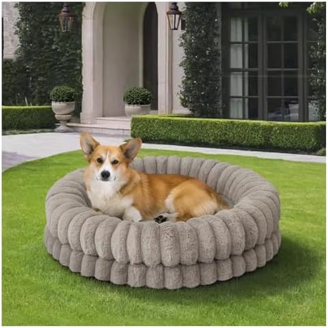 BALANCE Luxury Donut Dog Bed, 30 Inches Round Dog Bed Medium Size Dogs Washable, Orthopedic Calming Dogs Bed for Pets with Anti-Slip Bottom, Oatmeal - Image 2