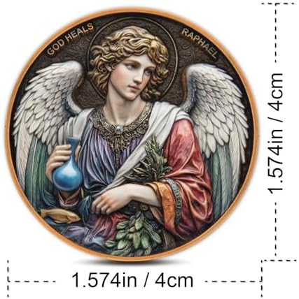 Vitoleo imported religious pocket keepsake coin held in hand showing size