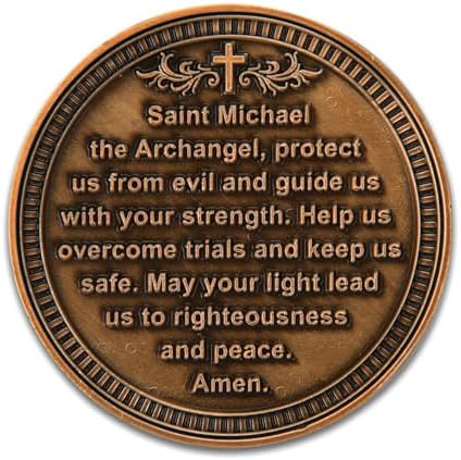 Leabet 1.57-inch zinc alloy protection medal with antique bronze finish
