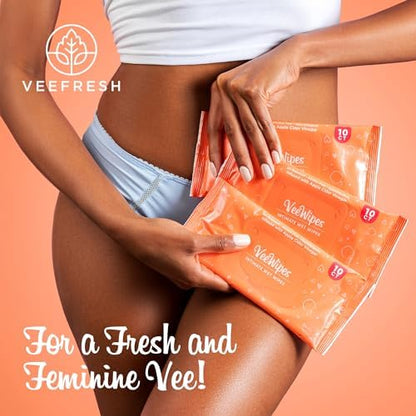 VeeFresh apple cider vinegar infused wipes for sensitive skin pH balanced