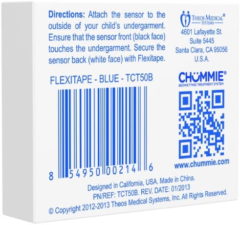 Hypoallergenic blue Chummie Flexitape strips being peeled for IntelliFlex sensor application.