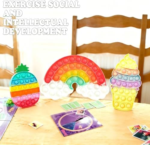 Top down view of the colorful 4 piece sensory toy collection