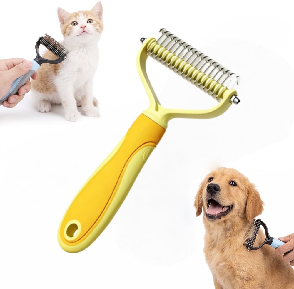 Dual Sided Pet Grooming Comb for Dogs Cats, 2026 New Pet Pro Grooming Tool, Multifunctional V Tooth Deshedding Comb for Home Grooming, Pets Detangling Comb for Pet Owners (Blue) - Image 9