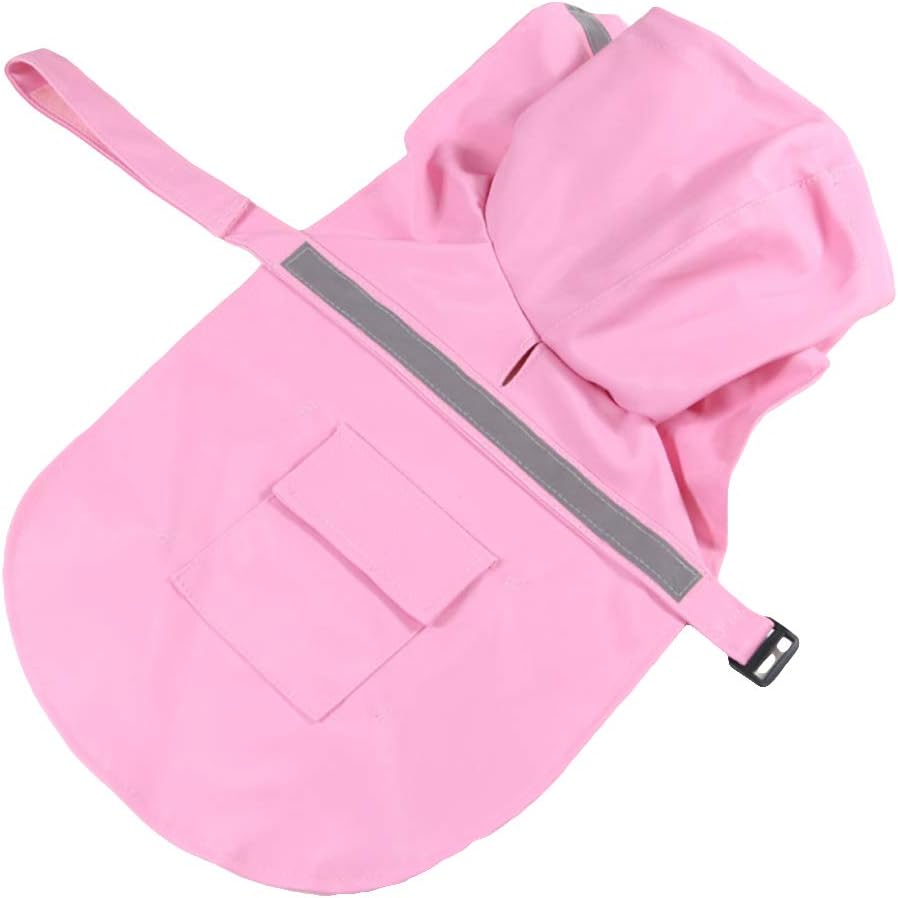 NACOCO lightweight dog poncho back view displaying the large reflective safety strip.