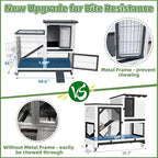 Bunny Hutch Indoor Rabbit Cage Outdoor 2-Story Rabbit House with Urine Guards and 2 Removable Tray for Small Animals - Image 3