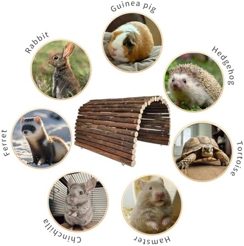 Guinea Pig Hideout Rabbit Hide Rat Cage Accessories Extra Large Wooden Tunnel Hut Hideaway for Pig Hideout Tortoise Hedgehog Ferret and Chinchilla - Image 7