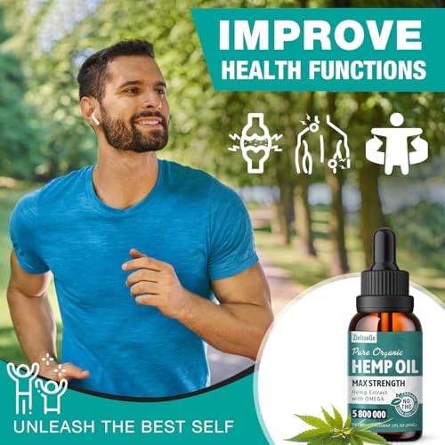 Natural hemp oil dietary supplement box and packaging details